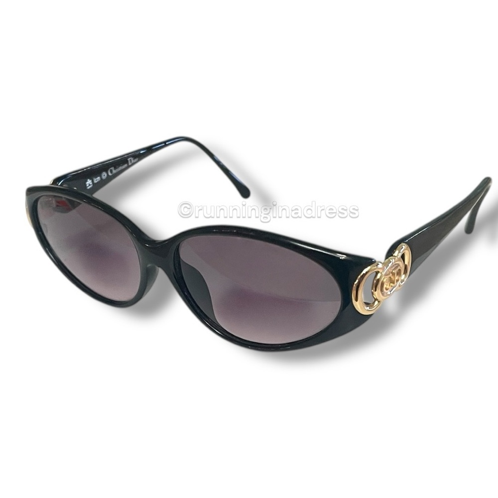 Vintage Christian Dior Black & Gold CD Logo Sunglasses 2851A - Picture 9 of 15